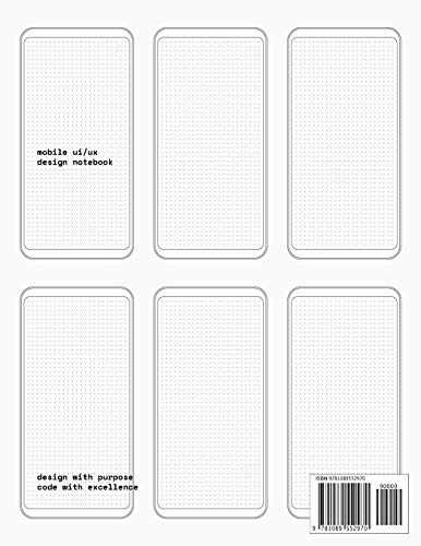 Mobile UI/UX Design Notebook: (White) User Interface & User Experience Design Sketchbook for App Designers and Developers - 8.5 x 11 / 120 Pages / Dot Grid