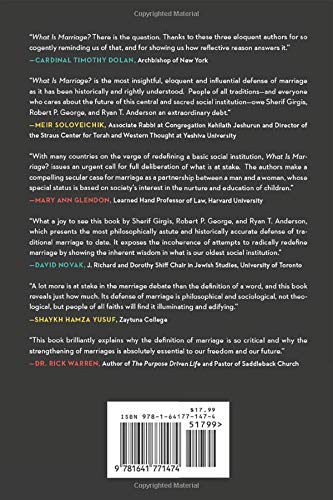 What Is Marriage?: Man and Woman: A Defense