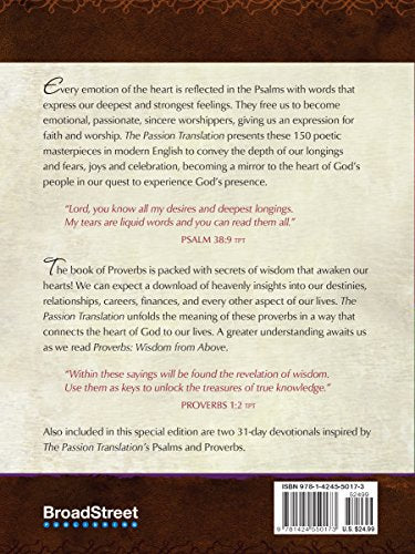 The Psalms Poetry on Fire / Proverbs Wisdom from Above: With 31-Day Psalms and Proverbs Devotionals (Passion Translation)