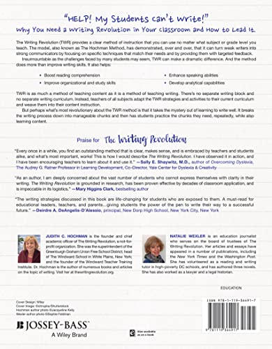 The Writing Revolution: A Guide to Advancing Thinking Through Writing in All Subjects and Grades — back cover