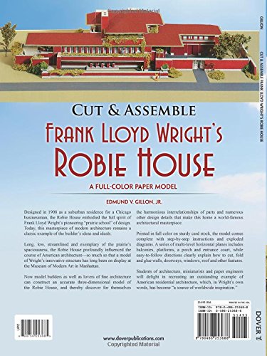 Cut & Assemble Frank Lloyd Wright's Robie House: A Full-Color Paper Model (Dover Children's Activity Books)