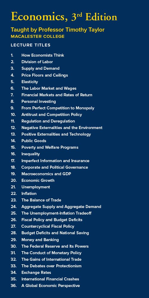 The Great Courses: Economics, 3rd Edition — back cover