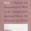 Thoreau's Morning Work: Memory and Perception in A Week on the Concord and Merrimack Rivers, the "Journal", and Walden