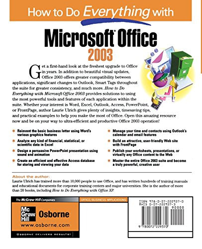 How to Do Everything with Microsoft Office 2003 (How to Do Everything)