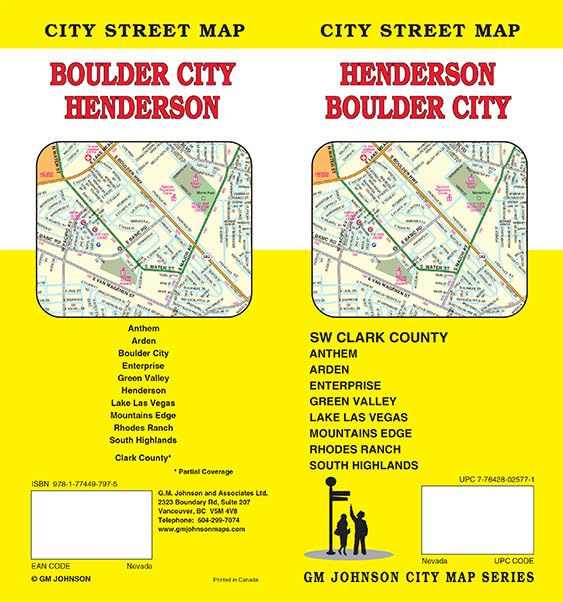 Henderson / Boulder City / SW Clark County, Nevada Street Map