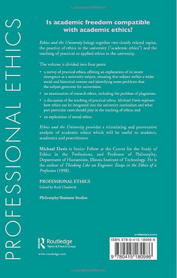 Ethics and the University (Professional Ethics)