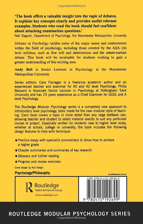 Debates in Psychology (Routledge Modular Psychology)