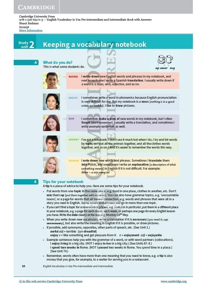 English Vocabulary in Use Pre-intermediate and Intermediate Book with Answers: Vocabulary Reference and Practice