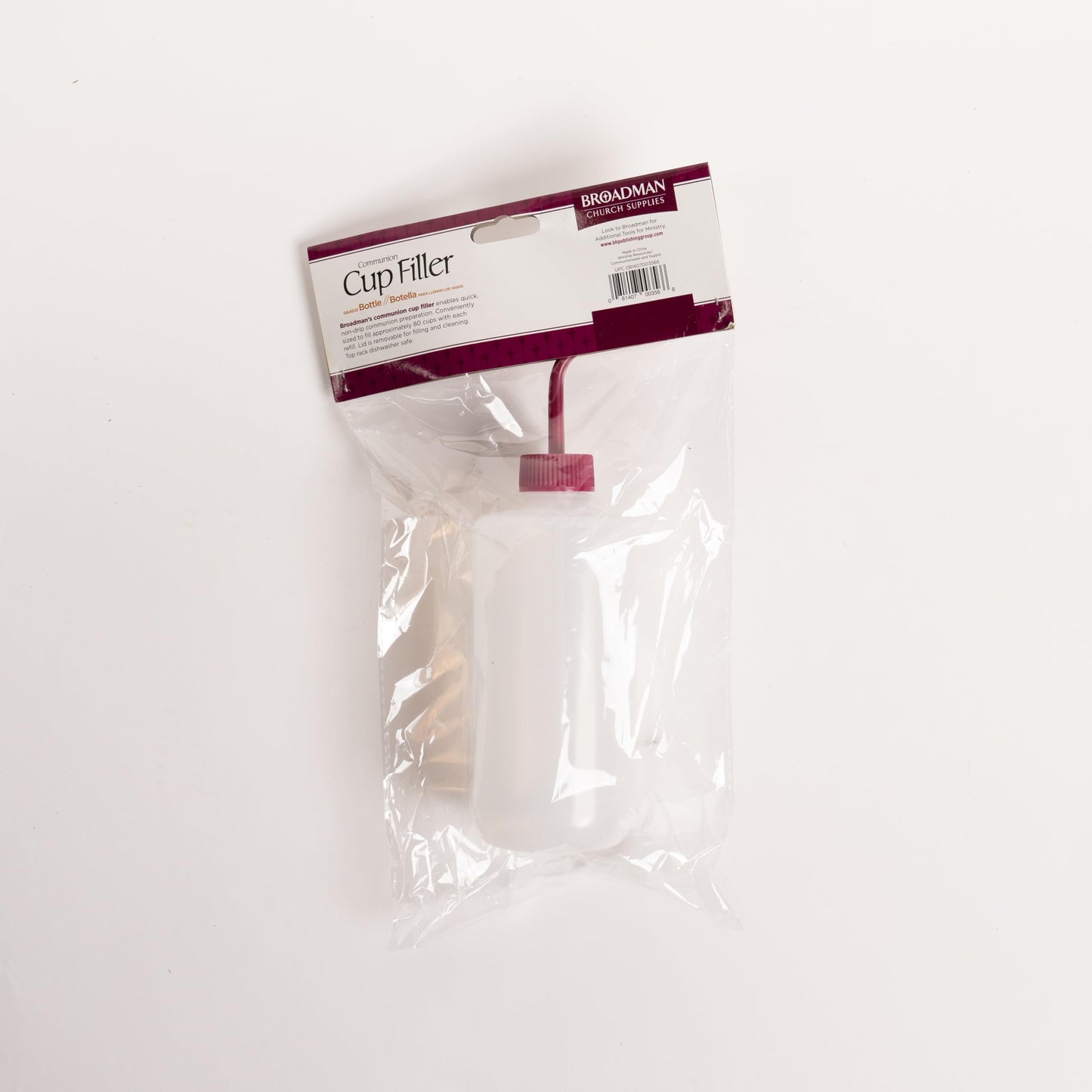 BROADMAN CHURCH SUPPLIES Communion Cup Filler, Plastic Squeeze Bottle, 36 Ounce, Fills 45-50 Cups