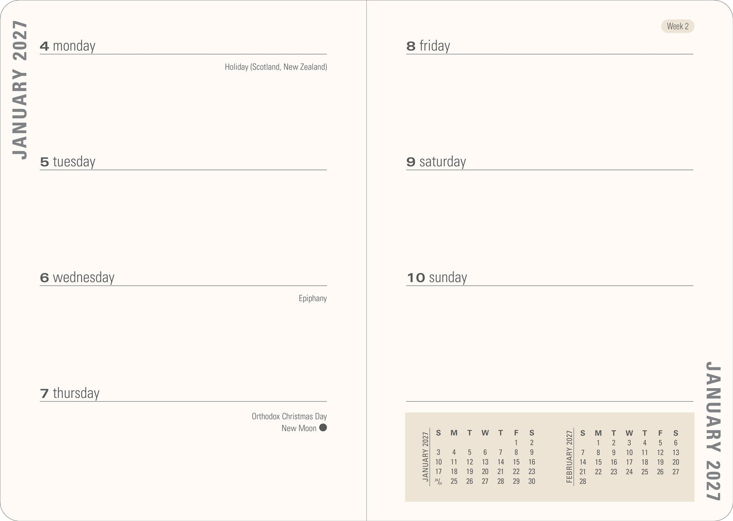 2027 Persian Grove Weekly Planner (16 months, Sept 2026 to Dec 2027)