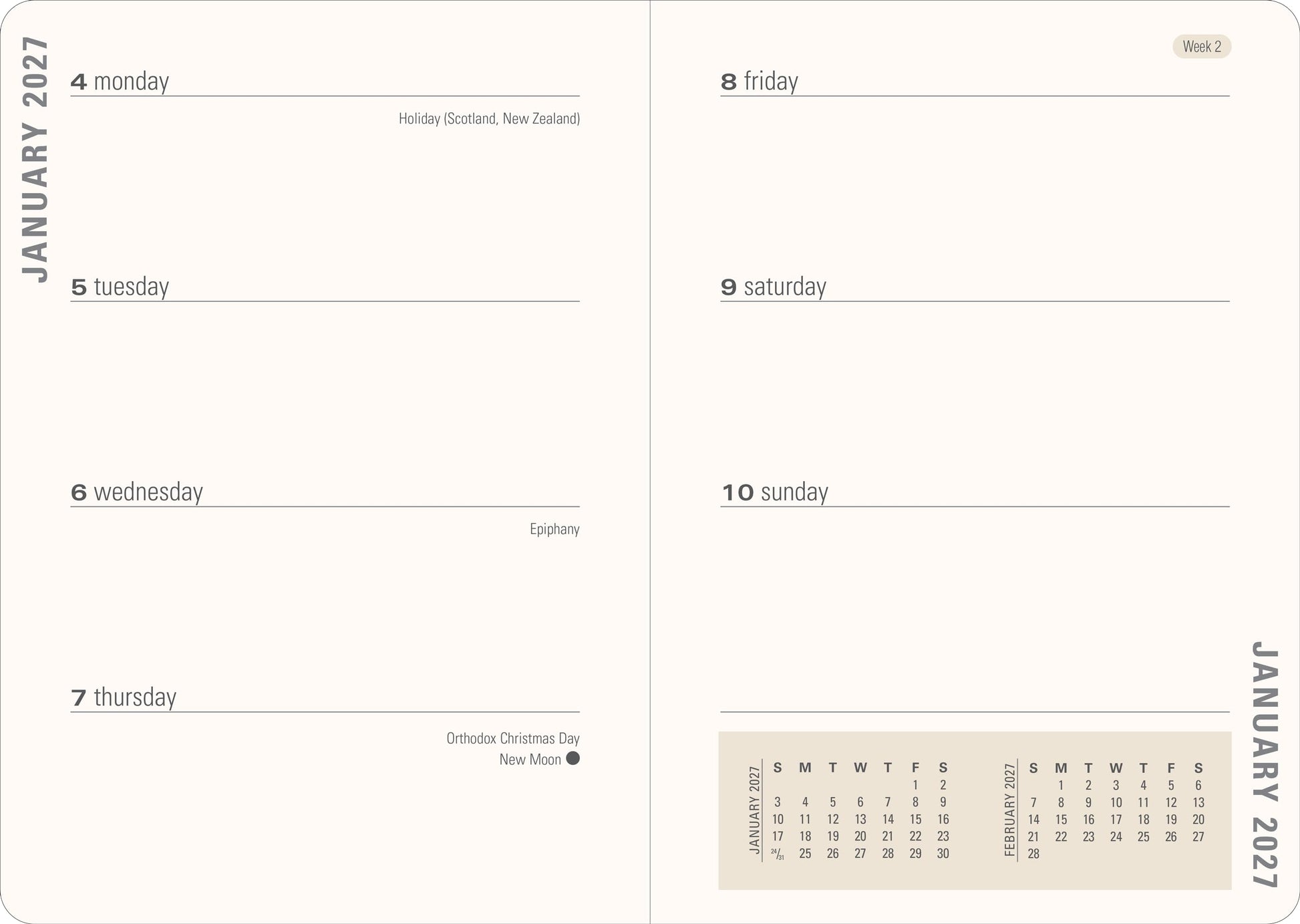 2027 Persian Grove Weekly Planner (16 months, Sept 2026 to Dec 2027)