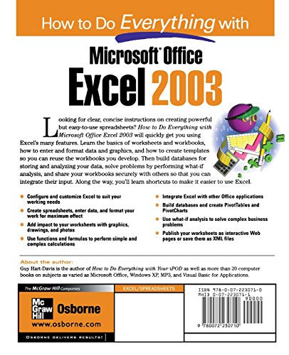 How to Do Everything with Microsoft Office Excel 2003 (How to Do Everything)