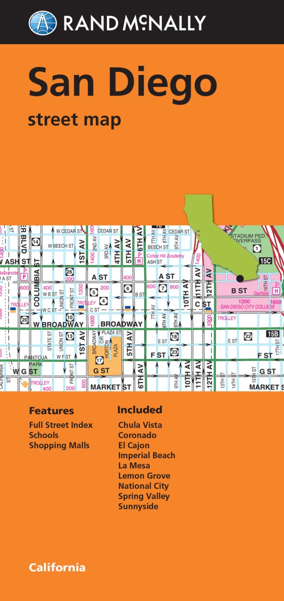 Folded Map: San Diego Street Map
