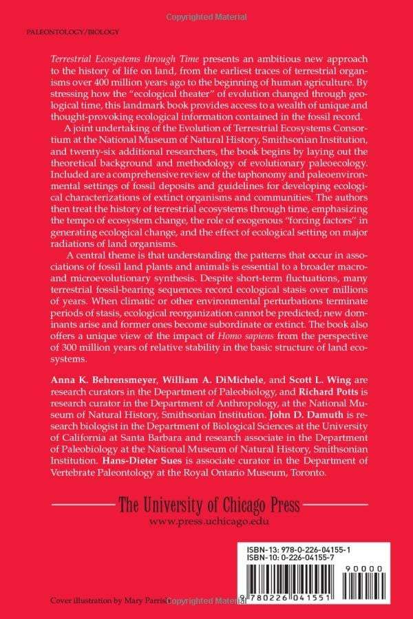 Terrestrial Ecosystems Through Time: Evolutionary Paleoecology of Terrestrial Plants and Animals