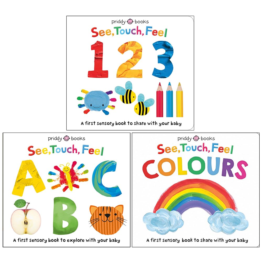 See, Touch, Feel a First Sensory Book Collection 3 Books Set(See, Touch, Feel 123,See, Touch, Feel ABC & See, Touch, Feel Colours)