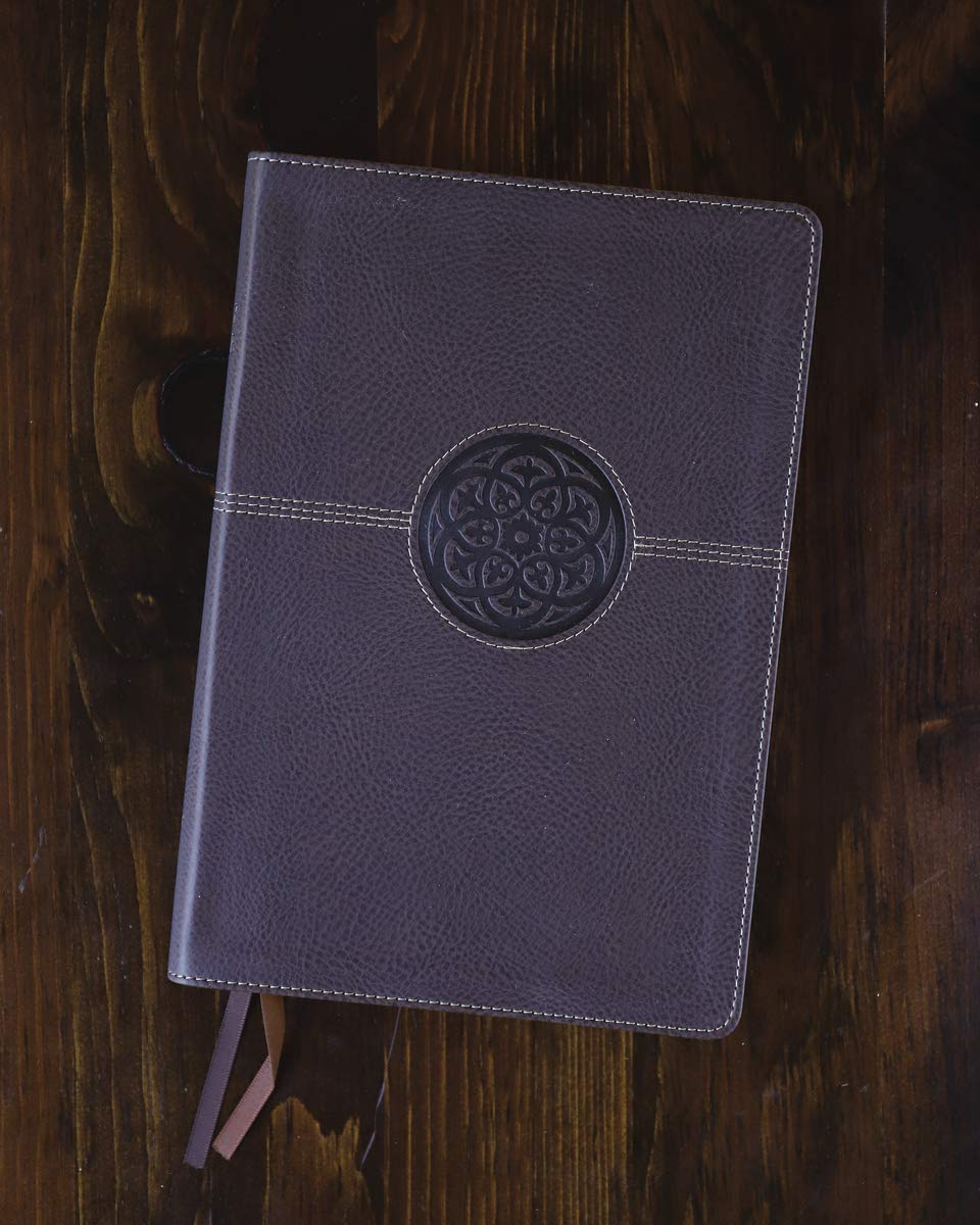 NIV, Thinline Reference Bible (Deep Study at a Portable Size), Large Print, Leathersoft, Brown, Red Letter, Comfort Print