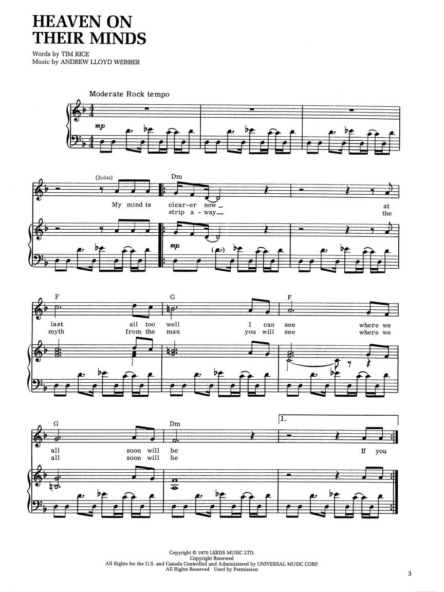 Jesus Christ Superstar Piano Vocal