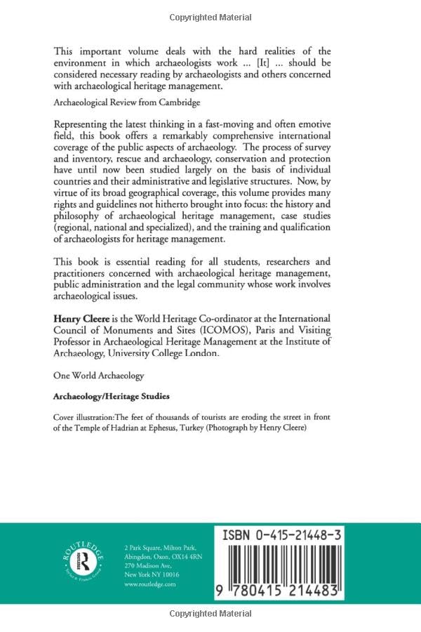 Archaeological Heritage Management