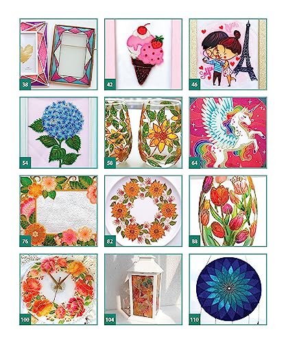 Beginner's Guide to Glass Painting: 16 Amazing Projects for Picture Frames, Dishware, Mirrors, and More! (Fox Chapel Publishing) Learn How to Paint on Curved Glass, Use Resin, and Paint in Reverse