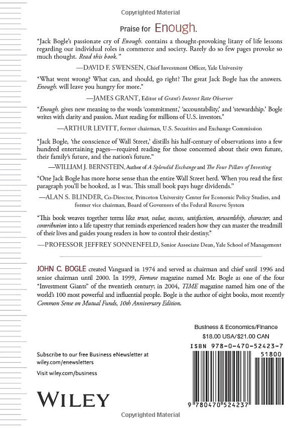 Enough: True Measures of Money, Business, and Life