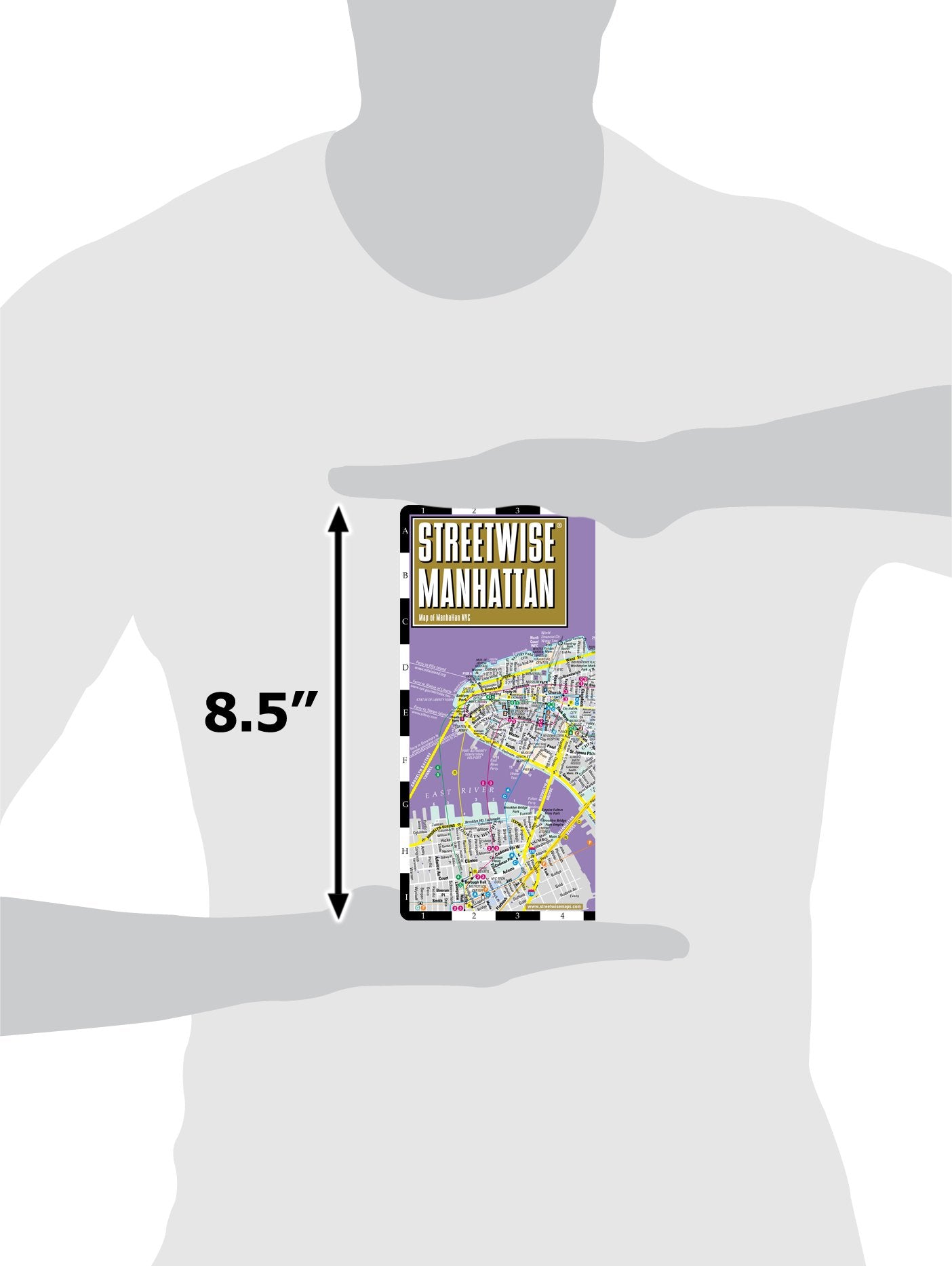 Streetwise Manhattan Map - Laminated City Street Map of Manhattan, New York - Folding pocket size travel map with subway map, bus map