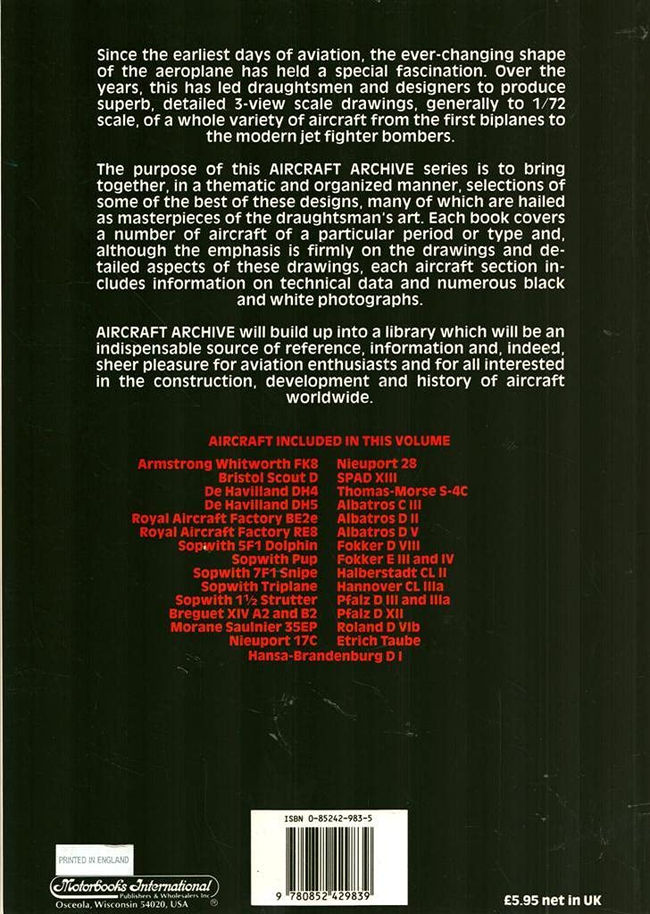 Aircraft Archive: Aircraft of World War I, Vol. 1