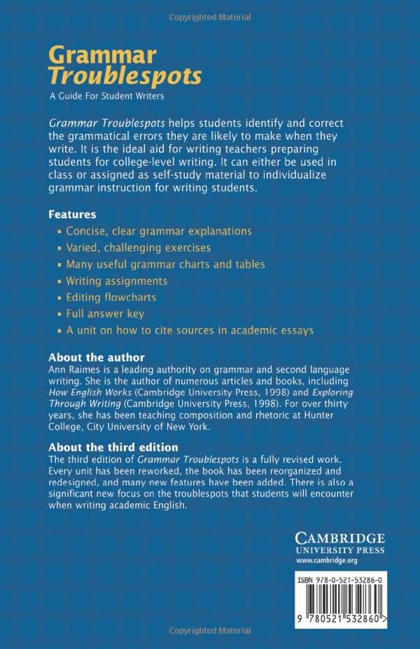 Grammar Troublespots: A Guide for Student Writers by Raimes,