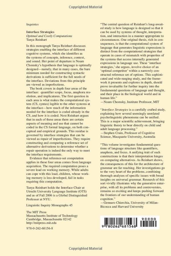 Interface Strategies: Optimal and Costly Computations (Linguistic Inquiry Monograph)