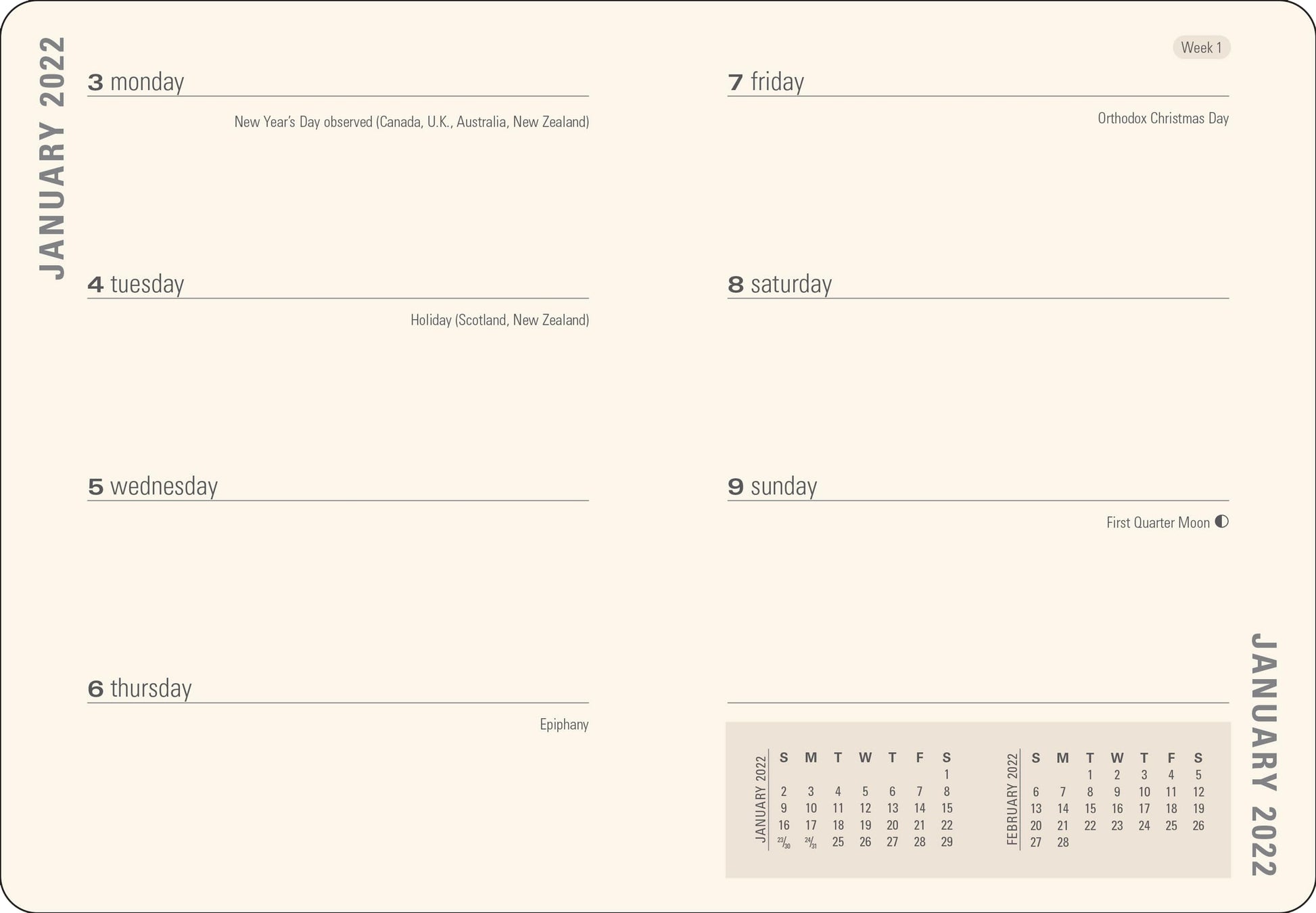 2022 Wildflower Meadow Weekly Planner (16-Month Engagement Calendar) (English and Italian Edition)