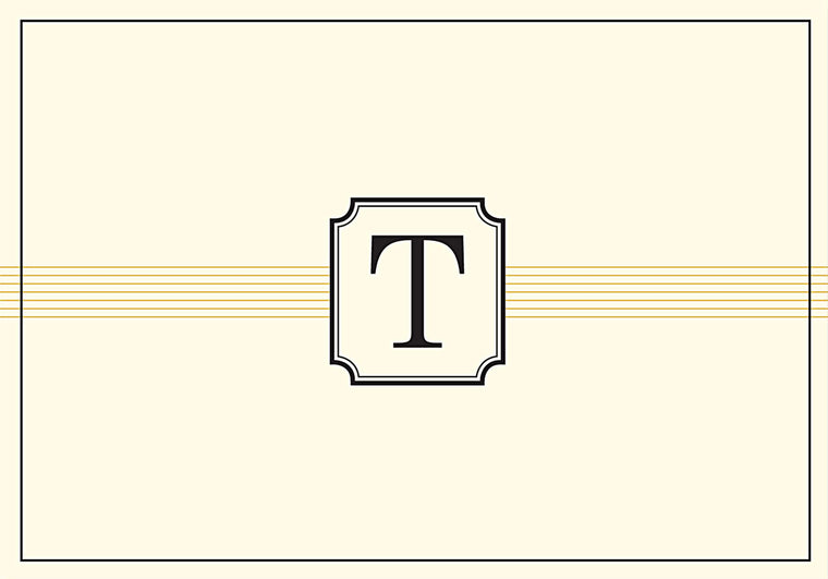 Monogram Note Cards: T (Stationery, Boxed Cards)