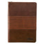 Classic Faux Leather Journal Strong and Courageous Joshua 1:57 Bible Verse, Brown Inspirational Notebook, Lined Pages w/Scripture, Ribbon Marker, Zipper Closure