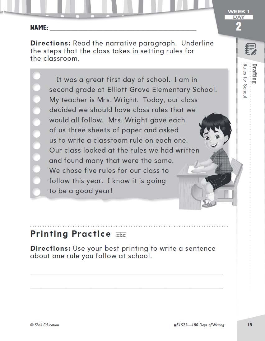 180 Days of Writing for Second Grade - An Easy-to-Use Second Grade Writing Workbook to Practice and Improve Writing Skills (180 Days of Practice)