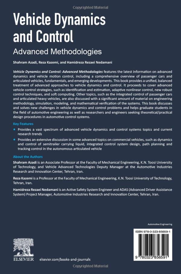Vehicle Dynamics and Control: Advanced Methodologies
