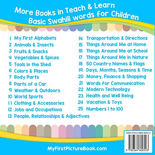 My First Swahili Alphabets Picture Book with English Translations: Bilingual Early Learning & Easy Teaching Swahili Books for Kids (Teach & Learn Basic Swahili words for Children)