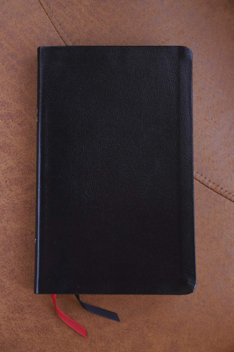 NIV, Thinline Bible, Bonded Leather, Black, Red Letter, Comfort Print