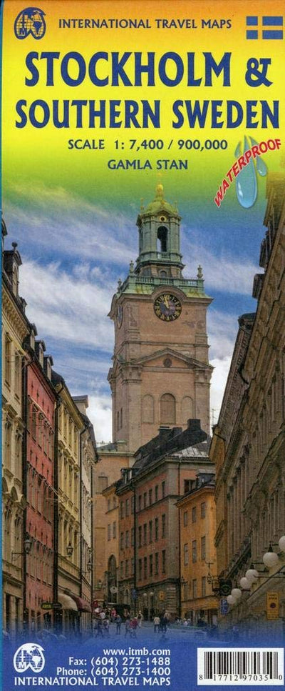 Stockholm & Southern Sweden Travel Reference Map 1:7,400/900k