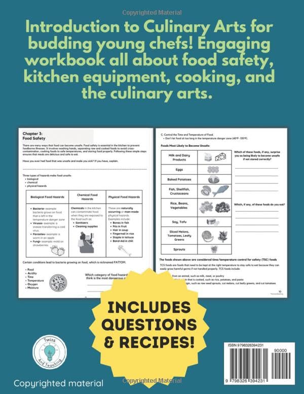 Culinary Arts Curriculum Workbook for Teens and Homeschool Culinary Arts: Culinary Arts for Kids and Teens (Tween Life Skills Books, Life Skills and Adulting for Teens and Tweens)