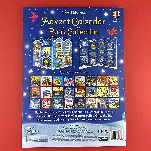 Usborne Advent Calendar Book Collection: Festive Countdown with 24 Magical Tales of Princes, Princesses, Dragons, and Dinosaurs, Including a Special ... Version of A Christmas Carol for Little Ones