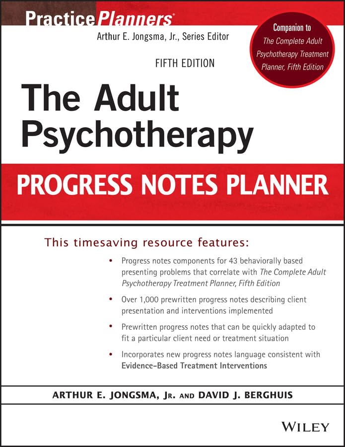 The Adult Psychotherapy Progress Notes Planner, 5th Edition: Fifth Edition (PracticePlanners)