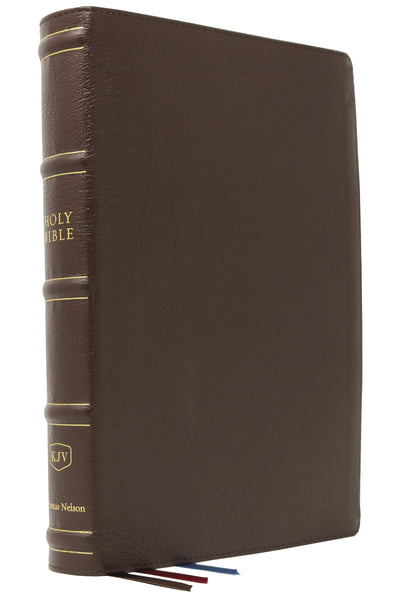 KJV Holy Bible: Large Print Verse-by-Verse with Cross References, Brown Genuine Leather, Comfort Print: King James Version (Maclaren Series)