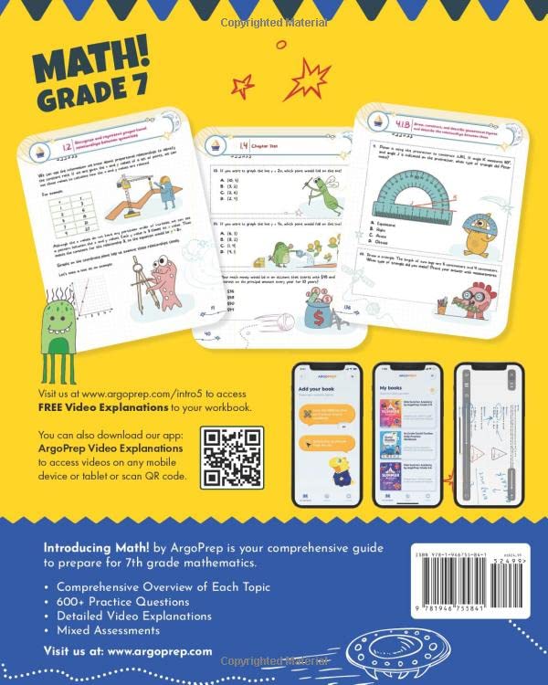 Introducing MATH! Grade 7 by ArgoPrep: 600+ Practice Questions + Comprehensive Overview of Each Topic + Detailed Video Explanations Included | 7th ... (Introducing MATH! Series by ArgoPrep)