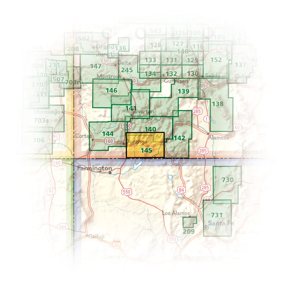 Pagosa Springs, Bayfield Map (National Geographic Trails Illustrated Map, 145)