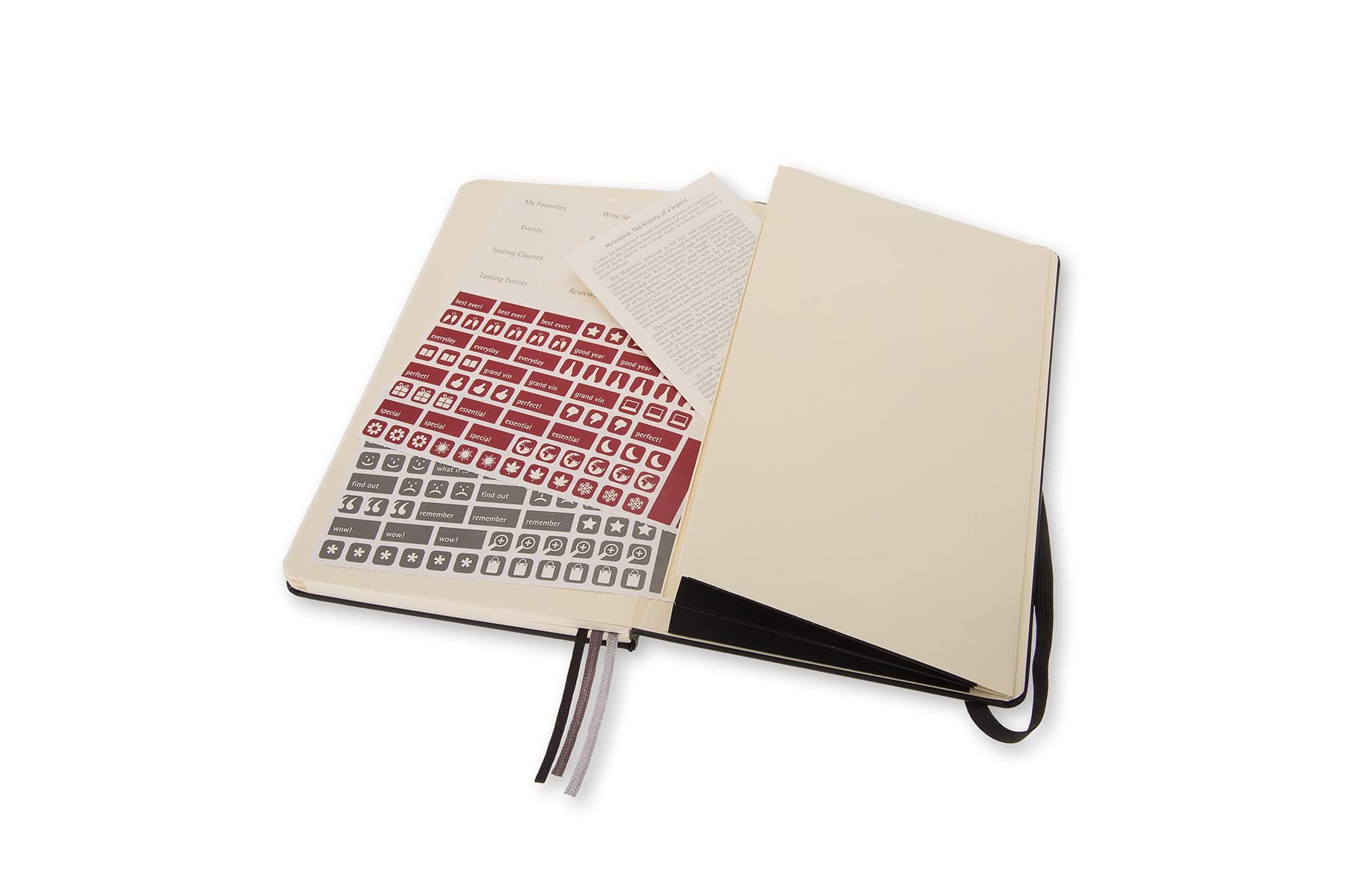 Moleskine Passion Journal, Wine, Hard Cover, Large (5" x 8.25") Black, 400 Pages
