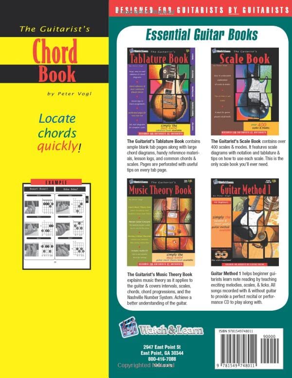 The Guitarists Chord Book: Over 900 Guitar Chord Diagrams with Photos
