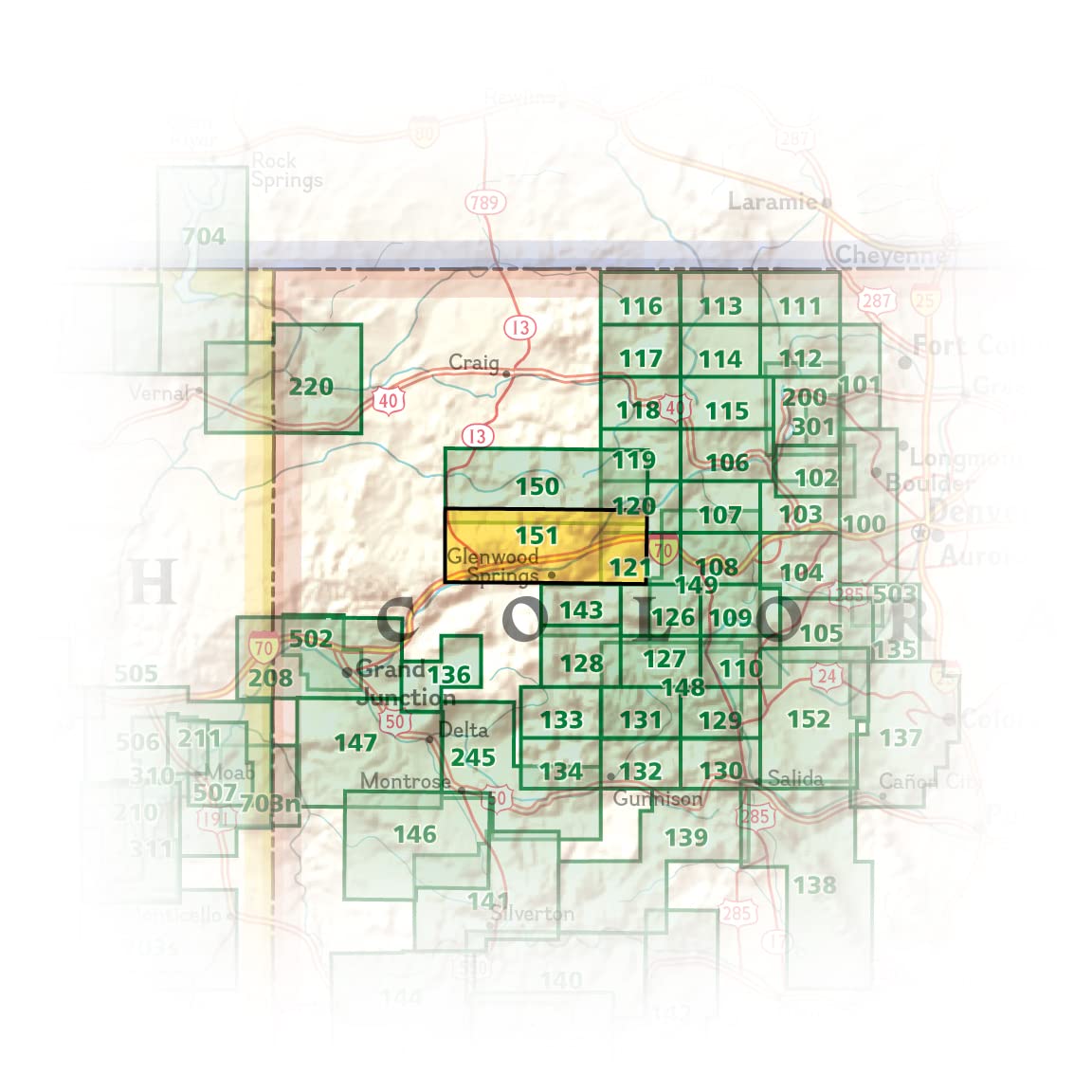 Flat Tops South Map (National Geographic Trails Illustrated Map, 151)