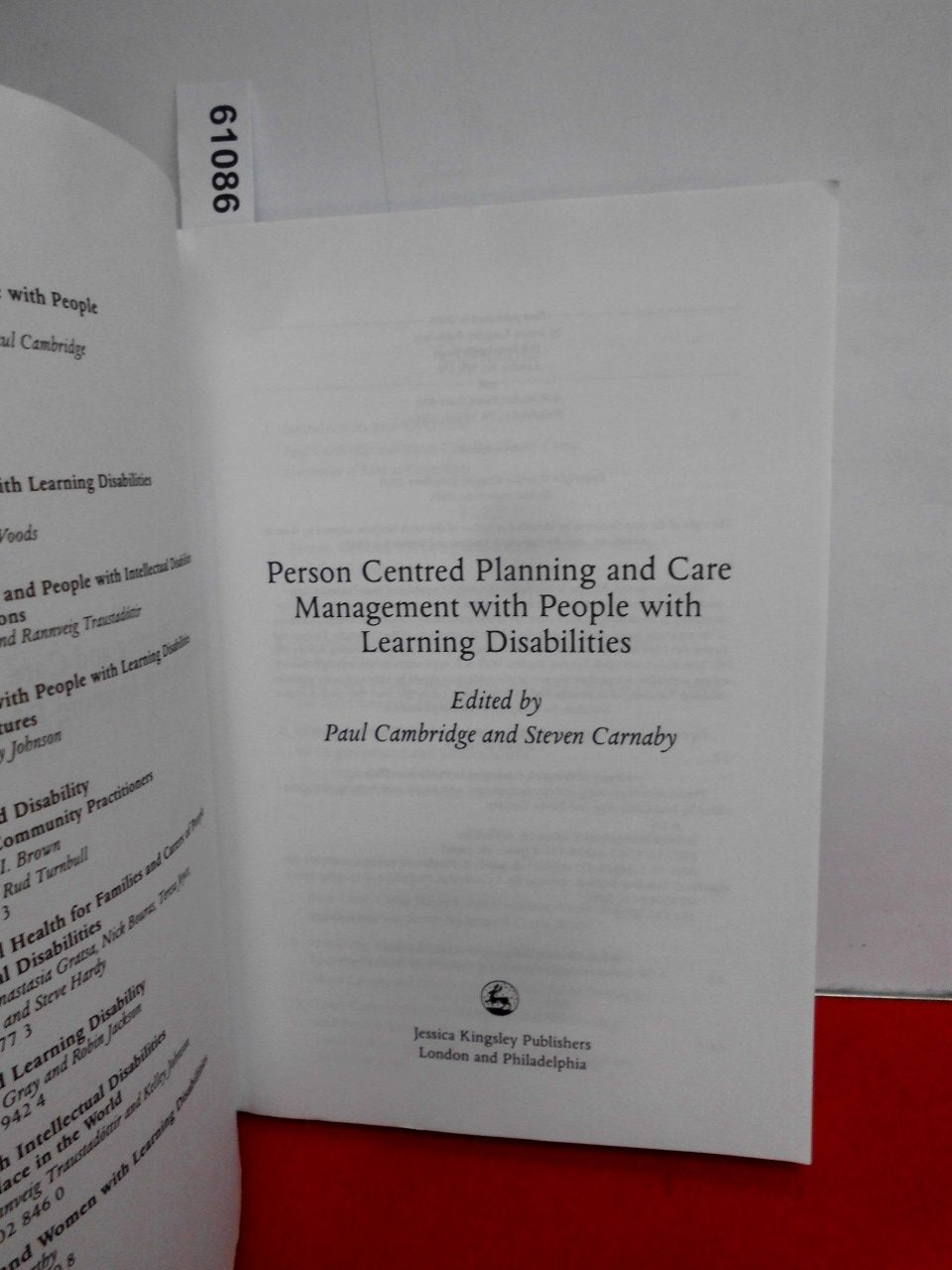 Person Centred Planning and Care Management with People with Learning Disabilities