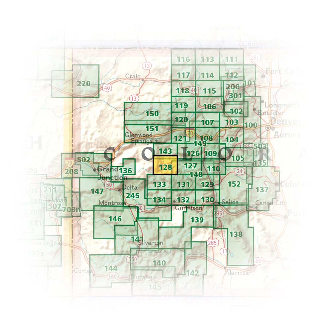 Maroon Bells, Redstone, Marble Map (National Geographic Trails Illustrated Map, 128)