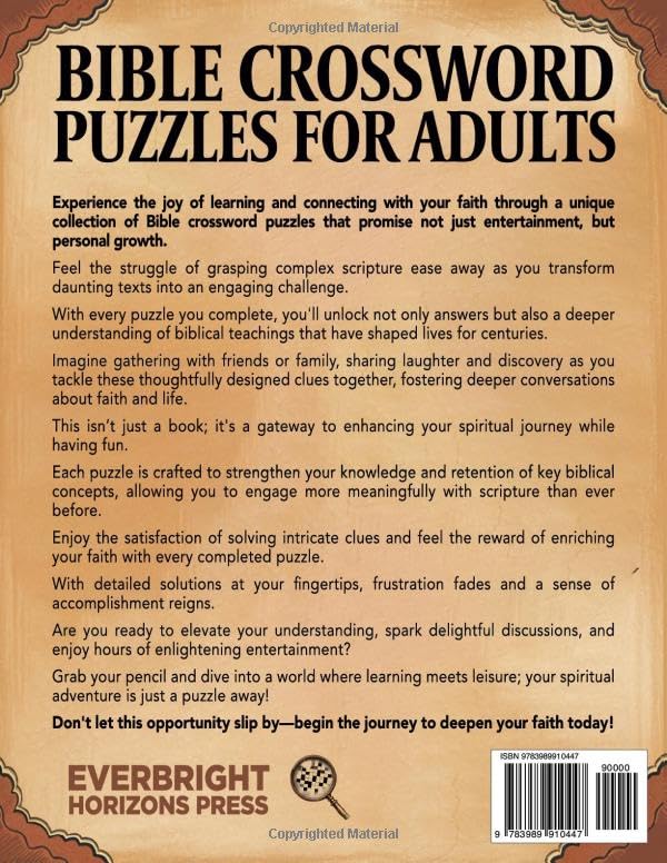 Bible Crossword Puzzles For Adults: Explore God?s Word Through Large Print Christian & Religious Crossword Puzzles For Adults And Seniors. Christian Gifts & Biblical Gifts For Women / Men.