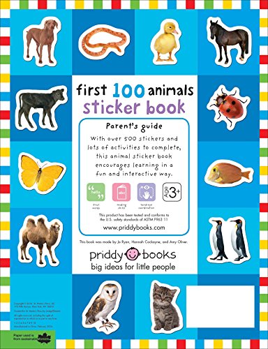 First 100 Animals Stickers Book: 500 Stickers