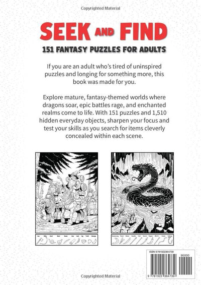 Seek and Find 151 Fantasy Puzzles For Adults: Search and Find 1,510 Hidden Objects